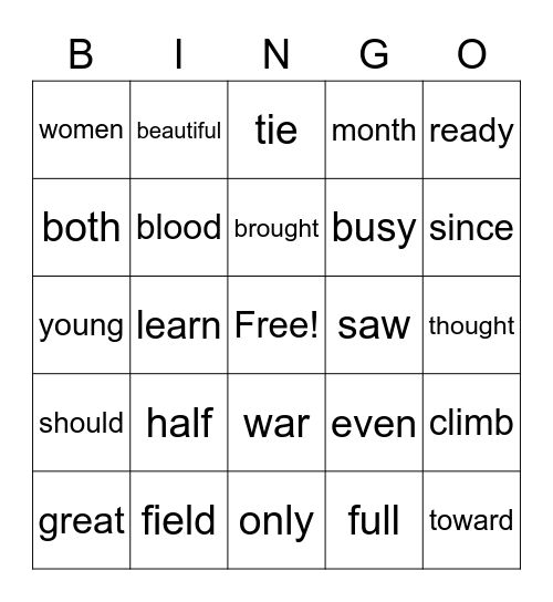 placement 4th Bingo Card