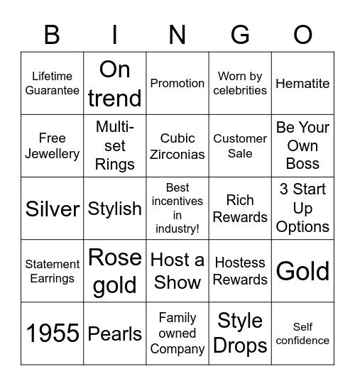 Blingo with a Buddy Bingo Card