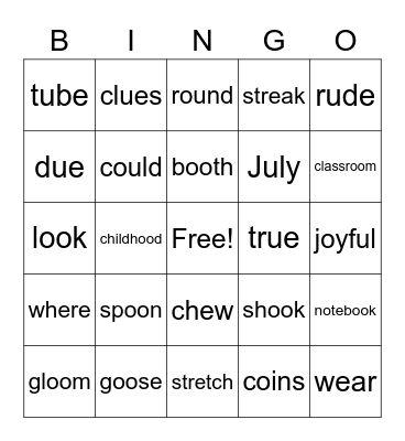 3-4/1 Bingo Card