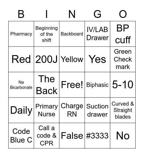 Emergency Management Bingo Card