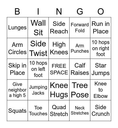 BODi BINGO! Bingo Card