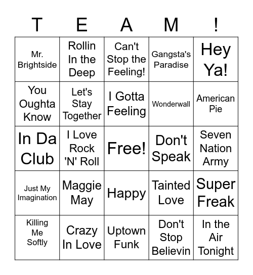 DRMS Music Bingo Card