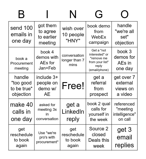 Aloha SDR Bingo Card