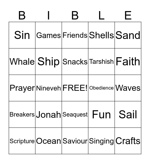 VBS Bingo Card