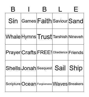 VBS Bingo Card