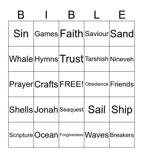 VBS Bingo Card