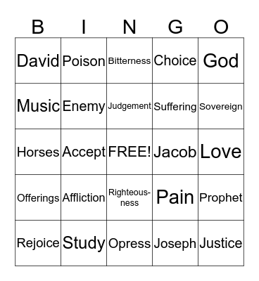 Don't Be Selfish Bingo Card