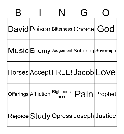 Don't Be Selfish Bingo Card