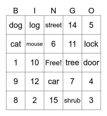 La Familia Bingo Card