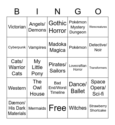 Miitopia AU Bingo Card