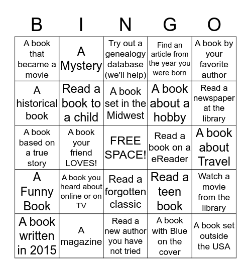 Library  Bingo Card