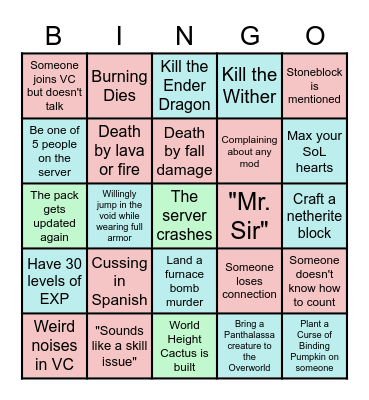 Apeiron Bingo Card