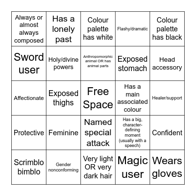 Tiacore bingo Card