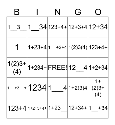 Write - in - Rhythm Bingo Card