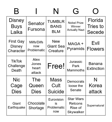 2021 Bingo Card