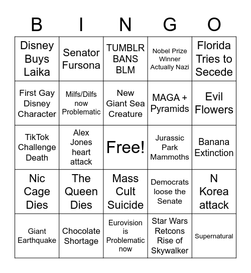 2021 Bingo Card