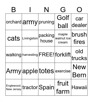 Life and Times of Ned Bingo Card