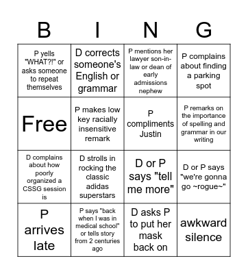 cssg: fin Bingo Card
