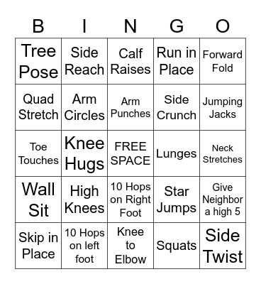 BODi BINGO! Bingo Card