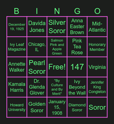 Reactivation Day Bingo Card