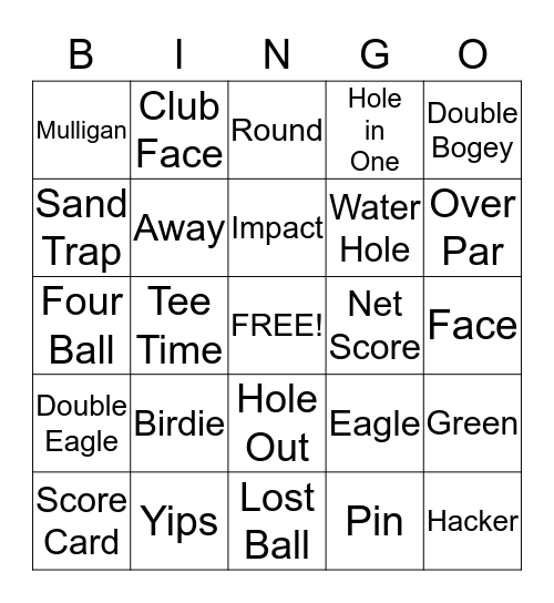 Cool Dozen Micro Golf Bingo Card