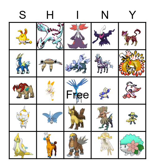 Cinder's 2022 Shiny Bingo Card