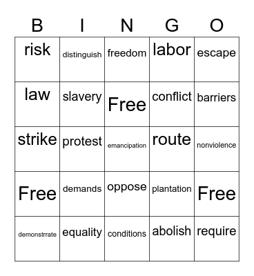 Reach F Unit 4 Key Words English Only Bingo Card