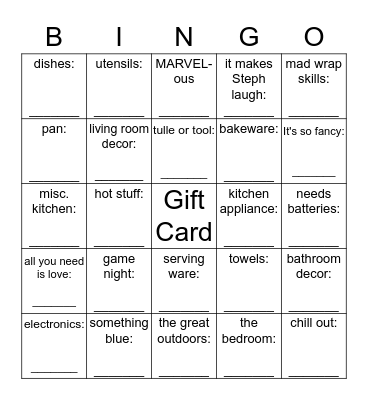 Steph's Stash Bingo Card