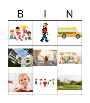 Activities in the Day Bingo Card