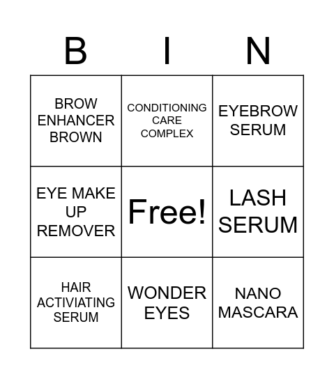 M2 BINGO GAME Bingo Card