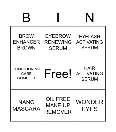 M2 BEAUTE BINGO Card