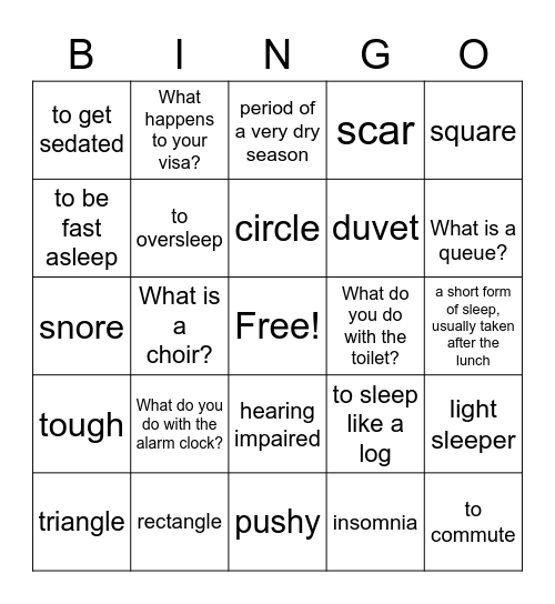 File 5/6 - vocabulary Bingo Card