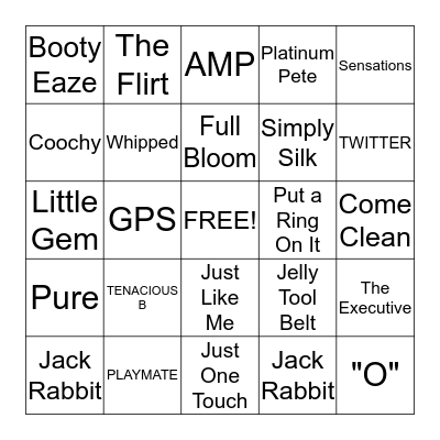 Pure Romance Bingo! Bingo Card