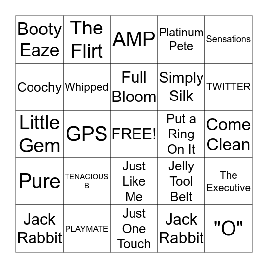 Pure Romance Bingo! Bingo Card