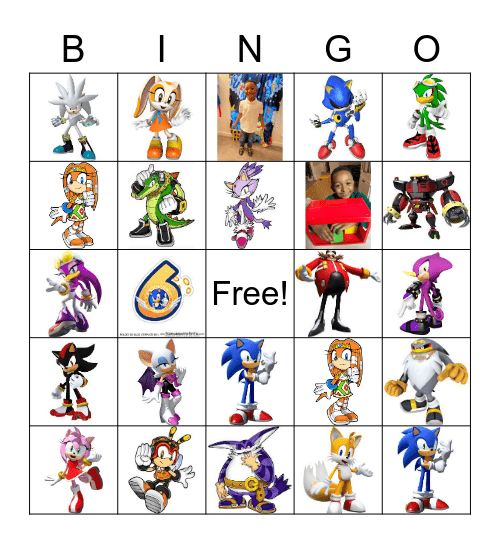 Sonic Bingo Card