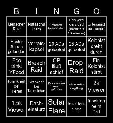 Edo's Rimworld Bingo Card