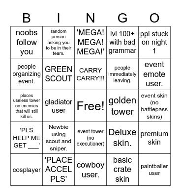 TDS Bingo! Bingo Card