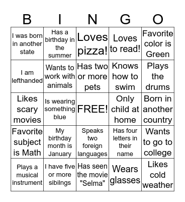 Georgetown "Get to know you more Bingo" Bingo Card