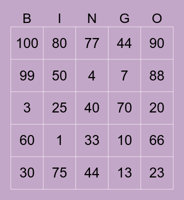 Bingo punya J U J U Bingo Card