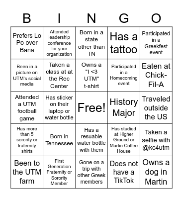 FSL Leadership Retreat Spring 2022 Bingo Card