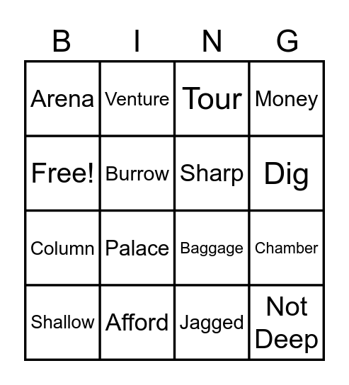 Flocab Vocab:  Get Down Underground Bingo Card
