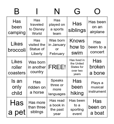 BINGO Card
