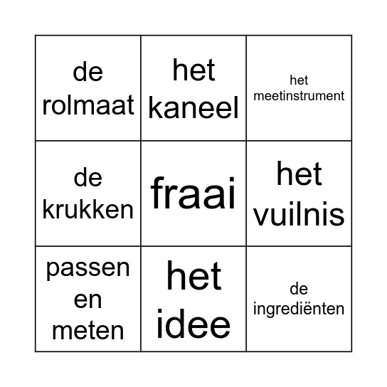Thema 3 Mijn school Bingo Card