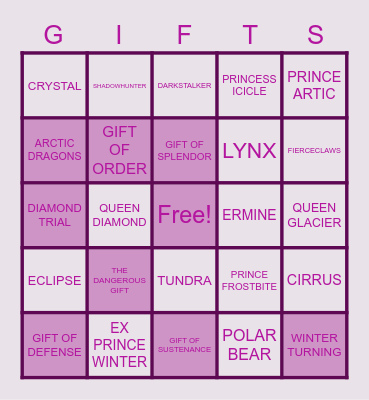 ICEWING(WOF) BINGO Card