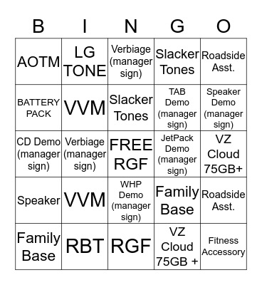 STAPLETON Bingo Card