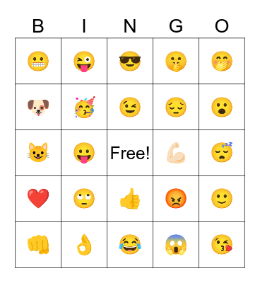 Bingo emoji Bingo Card