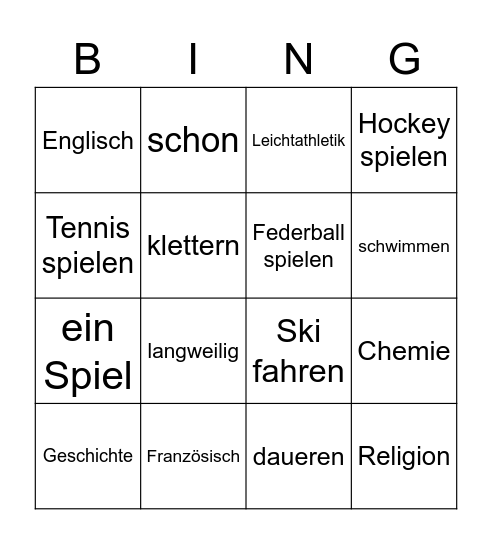 V2 Woordjes K3 N-Du Bingo Card