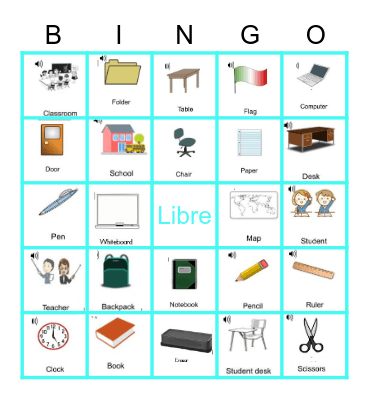 Los Objectos De La Clase Bingo Card