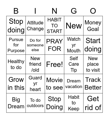NEW YEAR WOW Bingo Card
