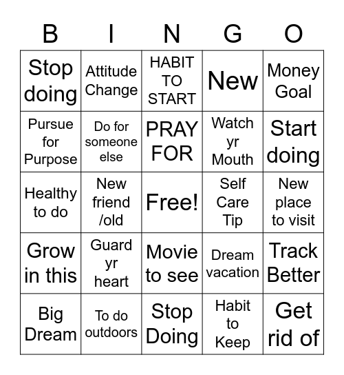 NEW YEAR WOW Bingo Card